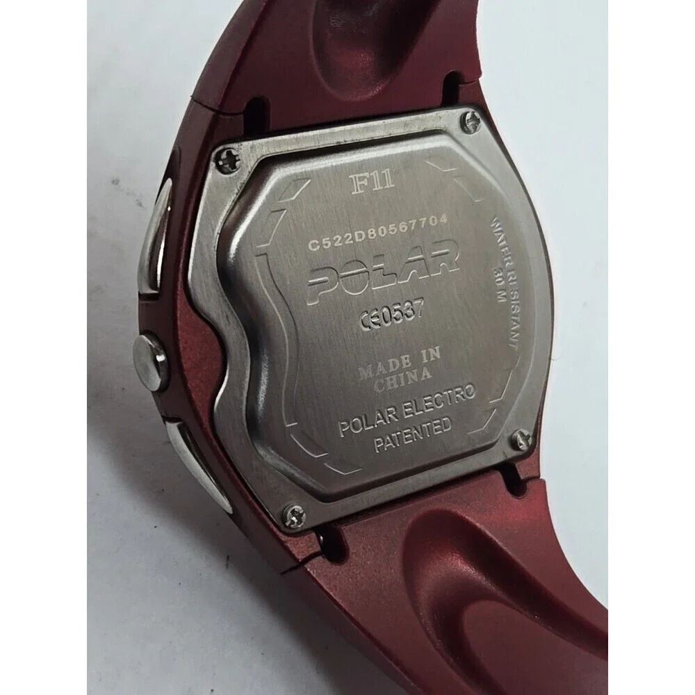 Polar F11 Red Heart Rate Fitness Monitor Watch New Battery Watch Only No Strap